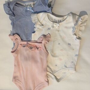Koko & Yome Ruffled Bodysuit Set - Pastel Blue, Cream, and Pink